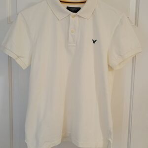 American Eagle Outfitters Cream Polo Shirt